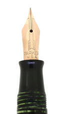 1942 PARKER VACUMATIC EMERALD PEARL SINGLE JEWEL FOUNTAIN PEN RESTORED OFFERED BY ANTIQUE DIGGER