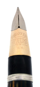 C1942 SHEAFFER GOLDEN BROWN TRIUMPH LIFETIME NIB FOUNTAIN PEN PLUNGER FILLER RESTORED OFFERED BY ANTIQUE DIGGER