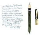 C1942 SHEAFFER MARINE GREEN TRIUMPH LIFETIME FOUNTAIN PEN PLUNGER FILL RESTORED OFFERED BY ANTIQUE DIGGER