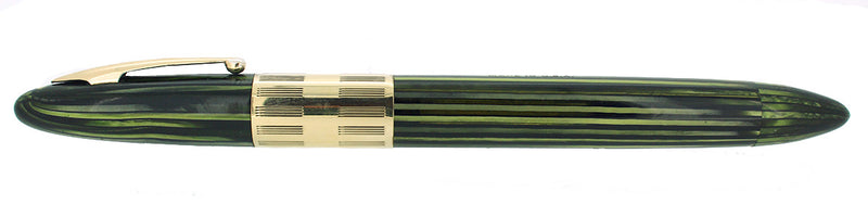 C1942 SHEAFFER MARINE GREEN TRIUMPH LIFETIME FOUNTAIN PEN PLUNGER FILL RESTORED OFFERED BY ANTIQUE DIGGER
