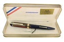 C1942 EVERSHARP SKYLINE RED GREEN CAP NAVY BLUE BARREL FOUNTAIN PEN RESTORED OFFERED BY ANTIQUE DIGGER