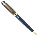 C1942 EVERSHARP SKYLINE RED GREEN CAP NAVY BLUE BARREL FOUNTAIN PEN RESTORED OFFERED BY ANTIQUE DIGGER