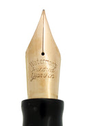 CIRCA 1942 WATERMAN 100 YEAR OVERSIZE BLUE RIBBED FOUNTAIN PEN F-BB SEMI-FLEX NIB RESTORED OFFERED BY ANTIQUE DIGGER