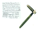 CIRCA 1942 PARKER EMERALD PEARL VACUMATIC MAJOR FOUNTAIN PEN RESTORED
