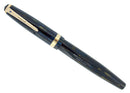 1943 PARKER STRIPED SENIOR DUOFOLD BLUE-GRAY FOUNTAIN PEN V NIB RESTORED OFFERED BY ANTIQUE DIGGER