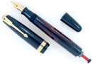 1943 PARKER VACUMATIC JET BLACK CELLULOID FOUNTAIN PEN WITH F to B NIB RESTORED OFFER BY ANTIQUE DIGGER