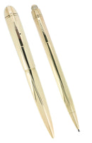 C1943 EVERSHARP COMMAND PERFORMANCE 14K GOLD SKYLINE FOUNTAIN PEN & PENCIL SET RESTORED OFFERED BY ANTIQUE DIGGER