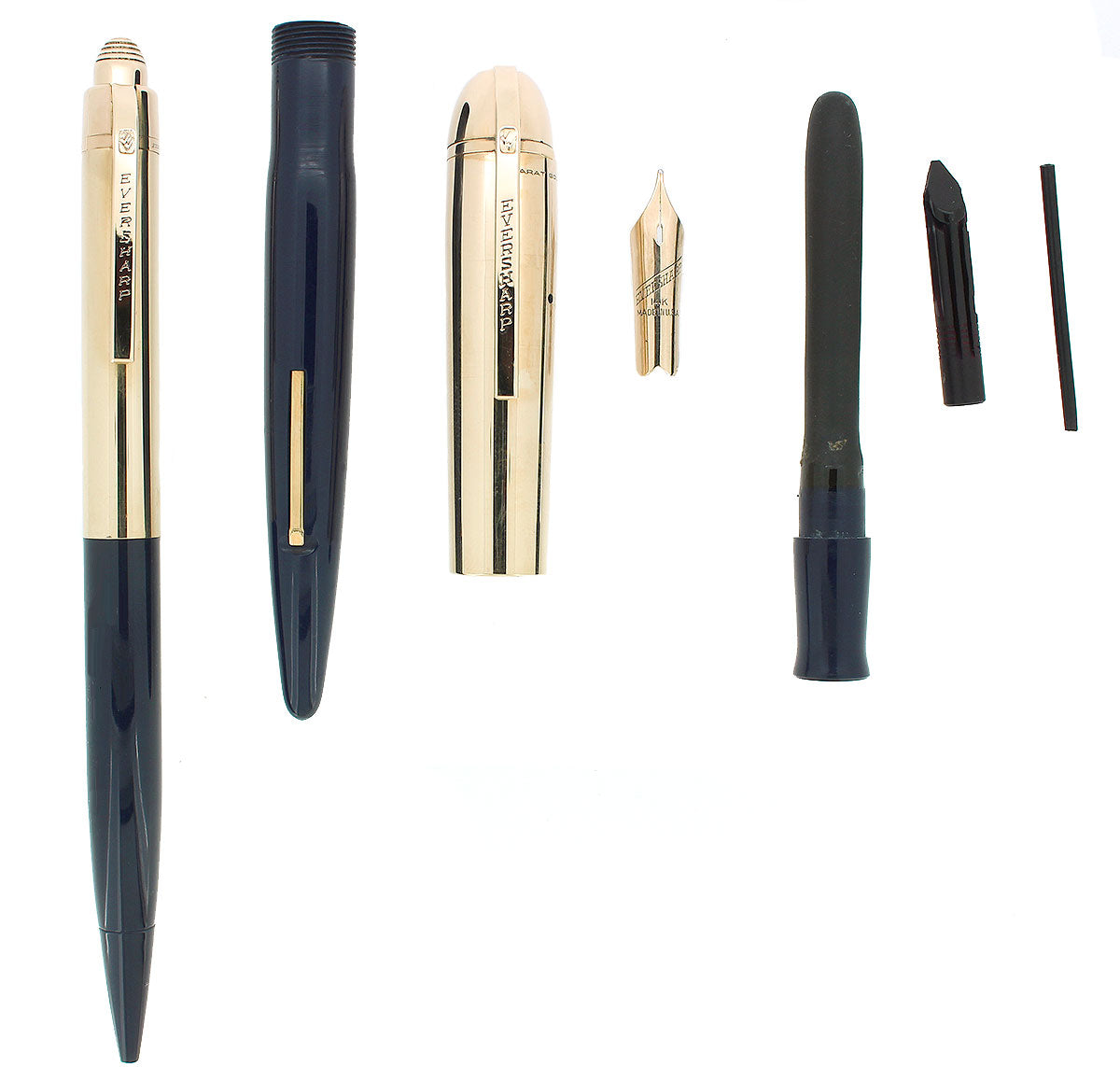 C1943 EVERSHARP 14K GOLD CAPS 64 SET SKYLINE FOUNTAIN PEN C1943 EVERSHARP 14K GOLD CAPS 64 SET SKYLINE FOUNTAIN PEN