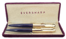 C1943 EVERSHARP 14K GOLD CAPS 64 SET SKYLINE FOUNTAIN PEN & PENCIL RESTORED OFFERED BY ANTIQUE DIGGER