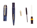 CIRCA 1943 EVERSHARP SKYLINE BLUE MOIRE CELLULOID FOUNTAIN PEN RESTORED OFFERED BY ANTIQUE DIGGER