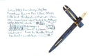 CIRCA 1943 EVERSHARP SKYLINE BLUE MOIRE CELLULOID FOUNTAIN PEN RESTORED OFFERED BY ANTIQUE DIGGER