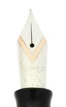 1943 PARKER SENIOR DUSTY ROSE STRIPED DUOFOLD BLUE DIAMOND FOUNTAIN PEN RESTORED OFFERED BY ANTIQUE DIGGER