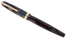 1943 PARKER SENIOR DUOFOLD STRIPED BLUE GRAY CELLULOID FOUNTAIN PEN RESTORED OFFERED BY ANTIQUE DIGGER
