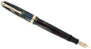 1943 PARKER SENIOR DUOFOLD STRIPED BLUE GRAY CELLULOID FOUNTAIN PEN RESTORED OFFERED BY ANTIQUE DIGGER