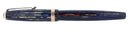 1943 PARKER SENIOR DUOFOLD STRIPED BLUE GRAY CELLULOID FOUNTAIN PEN RESTORED OFFERED BY ANTIQUE DIGGER