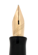 C1943 EVERSHARP SKYLINE EMERALD GREEN MOIRE CELLULOID FOUNTAIN PEN RESTORED SMOOTH NIB OFFERED BY ANTIQUE DIGGER