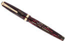 1944 PARKER STRIPED SENIOR DUOFOLD DUSTY ROSE CELLULOID FOUNTAIN PEN RESTORED OFFERED BY ANTIQUE DIGGER