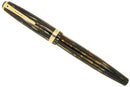 RESTORED 1944 PARKER DUOFOLD SENIOR FOUNTAIN PEN IN THE GREEN GOLD CELLULOID WITH V NIB OFFERED BY ANTIQUE DIGGER