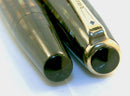 RESTORED 1944 PARKER DUOFOLD SENIOR FOUNTAIN PEN IN THE GREEN GOLD CELLULOID WITH V NIB OFFERED BY ANTIQUE DIGGER