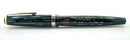RESTORED 1944 PARKER DUOFOLD SENIOR FOUNTAIN PEN IN THE GREEN GOLD CELLULOID WITH V NIB OFFERED BY ANTIQUE DIGGER