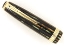 RESTORED 1944 PARKER DUOFOLD SENIOR FOUNTAIN PEN IN THE GREEN GOLD CELLULOID WITH V NIB OFFERED BY ANTIQUE DIGGER