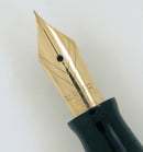 RESTORED 1944 PARKER DUOFOLD SENIOR FOUNTAIN PEN IN THE GREEN GOLD CELLULOID WITH V NIB OFFERED BY ANTIQUE DIGGER