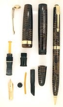 1944 PARKER GOLDEN PEARL VACUMATIC FOUNTAIN PEN & PENCIL SET RESTORED OFFER BY ANTIQUE DIGGER