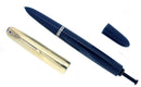 1944 PARKER 51 CEDAR BLUE VACUMATIC FOUNTAIN PEN MEDIUM NIB RESTORED OFFERED BY ANTIQUE DIGGER