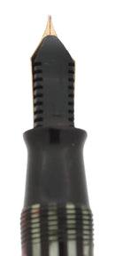 1944 PARKER STRIPED DUOFOLD SENIOR DUSTY ROSE BLUE DIAMOND FOUNTAIN PEN RESTORED OFFERED BY ANTIQUE DIGGER