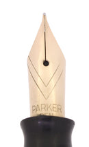 1944 PARKER STRIPED DUOFOLD SENIOR DUSTY ROSE BLUE DIAMOND FOUNTAIN PEN RESTORED OFFERED BY ANTIQUE DIGGER