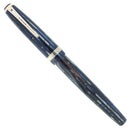 1944 PARKER BLUE GRAY STRIPED DUOFOLD SENIOR BLUE DIAMOND FOUNTAIN PEN RESTORED OFFERED BY ANTIQUE DIGGER