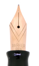 1944 PARKER BLUE GRAY STRIPED DUOFOLD SENIOR BLUE DIAMOND FOUNTAIN PEN RESTORED OFFERED BY ANTIQUE DIGGER