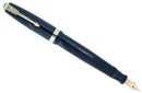 1944 PARKER VACUMATIC AZURE PEARL DOUBLE IMPRINT ERROR FOUNTAIN PEN RESTORED OFFERED BY ANTIQUE DIGGER