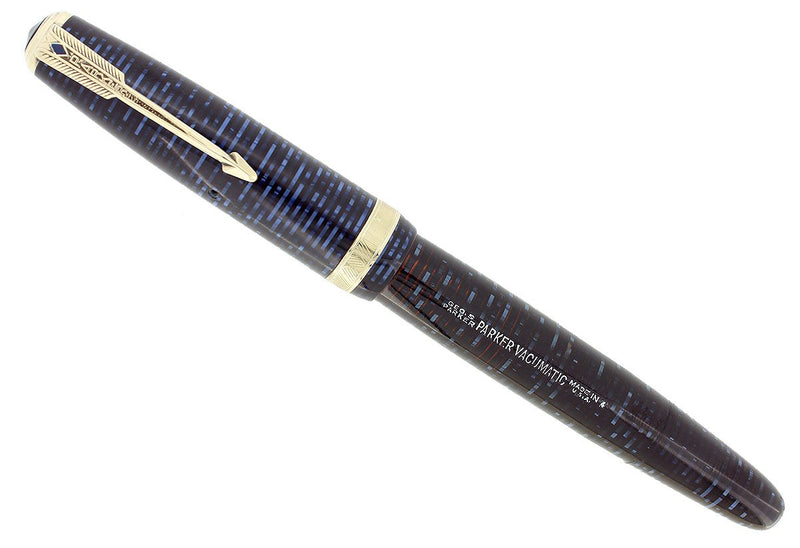 1944 PARKER AZURE PEARL VACUMATIC MAJOR FOUNTAIN PEN RESTORED OFFERED BY ANTIQUE DIGGER
