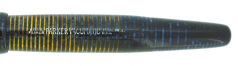 1944 PARKER MAJOR VACUMATIC AZURE BLUE PEARL FOUNTAIN PEN RESTORED
