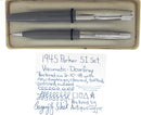 1945 PARKER 51 VACUMATIC DOVE GRAY FOUNTAIN PEN & PENCIL SET WITH BOX RESTORED OFFERED BY ANTIQUE DIGGER