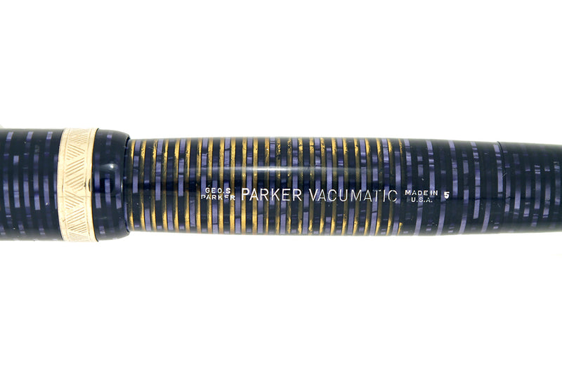 1945 PARKER AZURE PEARL VACUMATIC MAJOR FOUNTAIN PEN M to BBB FLEX NIB RESTORED OFFERED BY ANTIQUE DIGGER