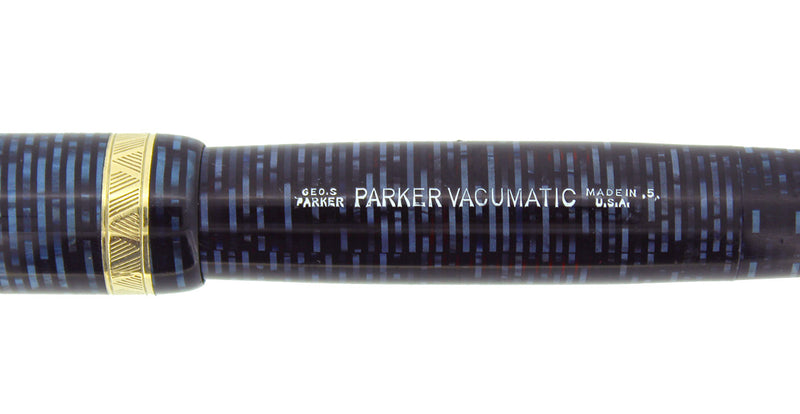 1945 PARKER AZURE PEARL VACUMATIC MAJOR FOUNTAIN PEN GORGEOUS COLOR RESTORED OFFERED BY ANTIQUE DIGGER