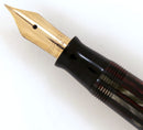1945 PARKER STRIPED SENIOR DUOFOLD DUSTY ROSE CELLULOID FOUNTAIN PEN RESTORED OFFERED BY ANTIQUE DIGGER