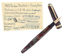 1945 PARKER STRIPED SENIOR DUOFOLD DUSTY ROSE CELLULOID FOUNTAIN PEN IN RESTORED CONDITION OFFERED BY ANTIQUE DIGGER