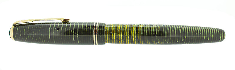 1945 PARKER EMERALD PEARL VACUMATIC FOUNTAIN PEN RESTORED GORGEOUS COLOR OFFERED BY ANTIQUE DIGGER