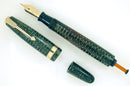 RESTORED 1945 PARKER EMERALD PEARL VACUMATIC MAJOR FOUNTAIN PEN WITH F to BB FLEX NIB