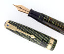 1945 PARKER EMERALD PEARL DOUBLE JEWEL VACUMATIC FOUNTAIN PEN RESTORED OFFERED BY ANTIQUE DIGGER