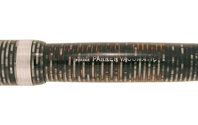 1945 PARKER SILVER PEARL VACUMATIC MAJOR FOUNTAIN PEN M to BB FLEX NIB RESTORED OFFERED BY ANTIQUE DIGGER
