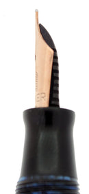 1945 PARKER VACUMATIC MAJOR AZURE BLUE PEARL FOUNTAIN PEN RESTORED OFFERED BY ANTIQUE DIGGER