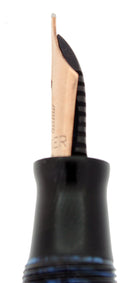 1945 PARKER VACUMATIC MAJOR AZURE BLUE PEARL FOUNTAIN PEN RESTORED OFFERED BY ANTIQUE DIGGER