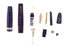 1945 PARKER VACUMATIC MAJOR AZURE BLUE PEARL FOUNTAIN PEN RESTORED OFFERED BY ANTIQUE DIGGER