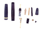 1945 PARKER VACUMATIC MAJOR AZURE BLUE PEARL FOUNTAIN PEN RESTORED OFFERED BY ANTIQUE DIGGER