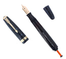 1945 PARKER VACUMATIC MAJOR AZURE BLUE PEARL FOUNTAIN PEN RESTORED OFFERED BY ANTIQUE DIGGER