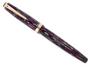 1945 PARKER STRIPED DUOFOLD SENIOR DUSTY ROSE BLUE DIAMOND FOUNTAIN PEN RESTORED OFFERED BY ANTIQUE DIGGER